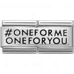 Nomination 18ct Classic Silver #ONEFORME ONEFORYOU Double Charm