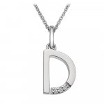 Hot Diamonds Silver Diamond set Initial D Pendant on Chain