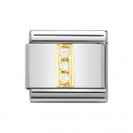 Nomination 18ct Gold CZ set Initial I Charm.