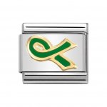 Nomination 18ct Gold & Enamel Green Ribbon Mental Health