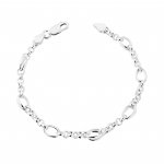 Silver Ornate Belcher Link Ladies Bracelet