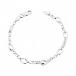 Silver Ornate Belcher Link Ladies Bracelet