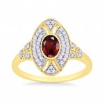 9ct Gold Diamond & Garnet Ring