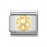Nomination 18ct Gold CZ set Initial O Charm.