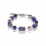 Coeur De Lion Purple Cubes Rose Gold Plated Bracelet