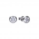 DiamonFire Silver Zirconia 2.00ct Solitaire Rub Set Earrings