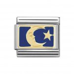 Nomination Gold Moon & Stars Blue Enamel Charm