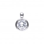 DiamonFire Silver Zirconia 2.00ct Solitaire Bezel Set Necklet