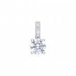 DiamonFire Silver Zirconia Round Solitaire Pendant