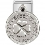 Nomination Silver Shine Round Silver Good Luck Charm