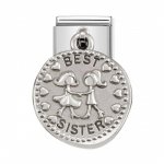 Nomination Silver Shine Round Silver Best Sister Charm