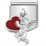 Nomination Angel with Heart Enamel & Silver Charm.