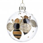 Clear Bumble Bee Christmas Bauble