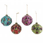 Glitter Dimpled Christmas Bauble