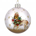 Silver Christmas Bauble Tiger
