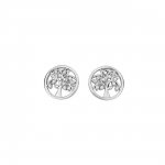 Azendi Silver & CZ Tree of Life Stud Earring