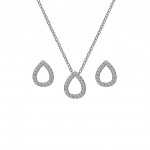 Hot Diamonds Silver Diamond Teardrop Stud Earrings & Pendant Set