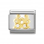 Nomination 18ct Gold CZ set Gemini ZODIAC Charm.