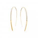 Azendi Rose CZ set Hook through Earrings