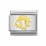 Nomination  18ct Gold CZ set Leo ZODIAC Charm.