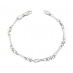 Silver Ornate Bar Link Ladies Bracelet