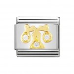 Nomination 18ct Gold CZ set Libra ZODIAC Charm.