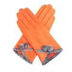 Orange Moleskin Grey Trim Gloves