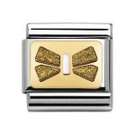 Nomination 18ct Gold Silver Glitter Bow Charm