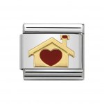 Nomination Enamel & 18ct Home with Heart Charm.