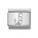 Nomination Silver CZ Initial J Charm.