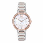 Citizen Ladies Eco Drive Round Mother of Pearl Bracelet Watch.