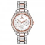 Citizen Ladies Eco Drive Round White Dial Bracelet Watch.