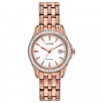 Citizen Ladies Eco Drive Round White Dial Bracelet Watch.