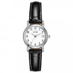 Citizen Ladies Eco Drive Round White Dial Strap Watch.