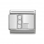 Nomination Silver CZ Initial L Charm.