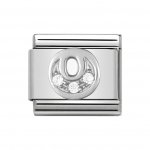 Nomination Silver CZ Initial O Charm.
