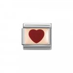 Nomination 9ct Rose Gold & Red Enamel Heart Charm