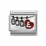 Nomination Silver Enamel Love with Hanging Hearts