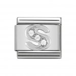 Nomination Silver CZ Initial S Charm.