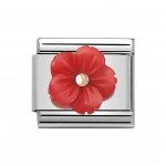 Nomination Classic Rose Gold & Red Flower Charm
