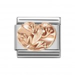 Nomination 9ct Rose Plate Frog on Water Lily Charm