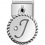 Nomination Classic Silver & CZ Letter J Drop Charm