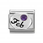 Nomination Silver Classic Silver February Amethyst Charm