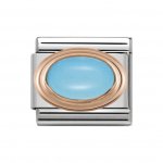Nomination 9ct Rose Gold Oval Turquoise Charm