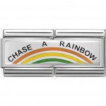 Nomination Double Engraved Chase a Rainbow Silver Shine