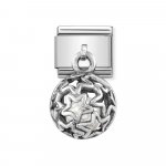 Nomination Classic Silver & White Swarovski Pearl Stars Caged Pendant Charm