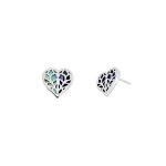 Azendi Silver Abalone Heart of Yorkshire Stud Earrings