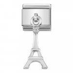 Classic Silver & CZ 3D Eiffel Tower Drop Charm