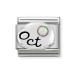 Nomination Silver Classic Silver October Opal Charm