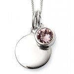 Silver June Swarovski Pendant on 16-18" Curb Chain